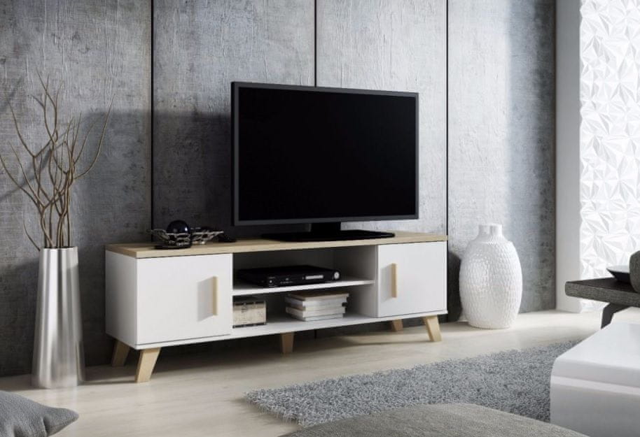 eoshop TV stolík Lotta, 160 cm (2D2K), biela